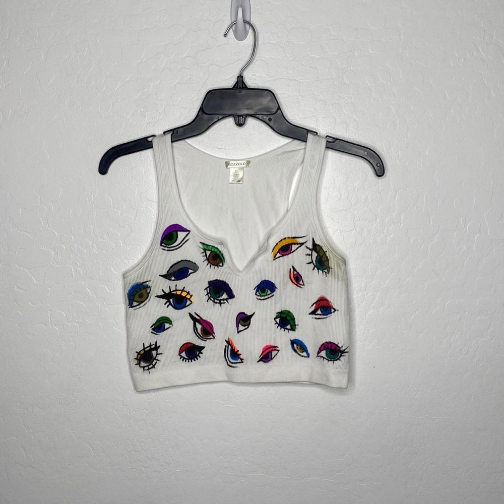 Bozzolo 🖤CUSTOM MADE🖤 eyeball white tank